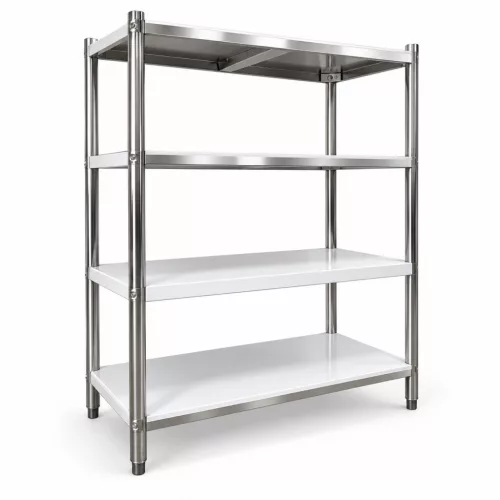 Inox polc 120x50x155 rozsdamentes kohyhai tároló saválló anyagból négyszintes