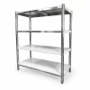 Inox polc 120x50x155 rozsdamentes kohyhai tároló saválló anyagból négyszintes