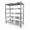 Inox polc 120x50x155 rozsdamentes kohyhai tároló saválló anyagból négyszintes