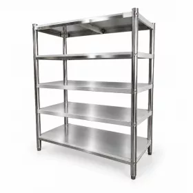 Inox polc 120x50x155 rozsdamentes kohyhai tároló saválló anyagból négyszintes