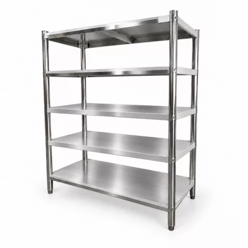 Inox polc 120x50x155 rozsdamentes kohyhai tároló saválló anyagból négyszintes