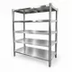 Inox polc 120x50x155 rozsdamentes kohyhai tároló saválló anyagból négyszintes