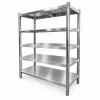 Inox polc 120x50x155 rozsdamentes kohyhai tároló saválló anyagból négyszintes