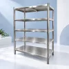 Inox polc 120x50x155 rozsdamentes kohyhai tároló saválló anyagból négyszintes
