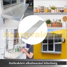   Inox gasztro fali polc 180x29x5 cm 30 kg teherbírású, nagykonyhai rozsdamentes bútor falra szerelhető polc