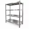 Inox polc 120x50x155 rozsdamentes kohyhai tároló saválló anyagból négyszintes
