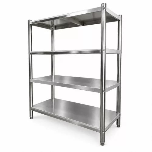 Inox polc 120x50x155 rozsdamentes kohyhai tároló saválló anyagból négyszintes