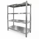Inox polc 120x50x155 rozsdamentes kohyhai tároló saválló anyagból négyszintes