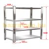 Stainless steel shelf 180x50x155 stainless steel kitchen storage made of acid-resistant material four-tier