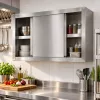 Inox ipari falra szerelhető szekrény 120x40x65 cm nagykonyhai rozsdamentes bútor 