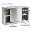 Inox ipari falra szerelhető szekrény 120x40x65 cm nagykonyhai rozsdamentes bútor 