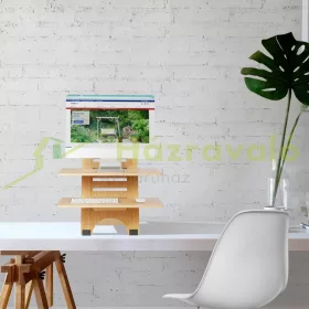   Íróasztal platform 61x47x61 cm bambusz íróasztalra állvány laptop-állvány álló munkavégzéshez