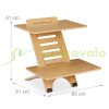 Desk platform 61x47x61 cm bamboo desk stand laptop stand for standing work