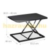 Desk platform 63.5x46 cm desk-mounted stand for standing and sitting work black monitor and keyboard shelf