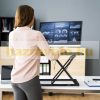 Desk platform 63.5x46 cm desk-mounted stand for standing and sitting work black monitor and keyboard shelf