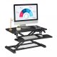 Desk platform 72x59 cm desk-mounted stand for standing and sitting work black monitor and keyboard shelf