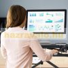 Desk platform 72x59 cm desk-mounted stand for standing and sitting work black monitor and keyboard shelf