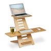 Desk platform 77.5x80x57 cm bamboo desk stand laptop stand for standing work