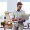 Desk platform 77.5x80x57 cm bamboo desk stand laptop stand for standing work