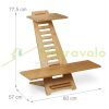 Desk platform 77.5x80x57 cm bamboo desk stand laptop stand for standing work