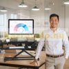 Desk platform 88x59 cm desk-mounted stand for standing and sitting work black monitor and keyboard shelf