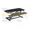 Desk platform 88x59 cm desk-mounted stand for standing and sitting work black monitor and keyboard shelf