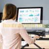 Desk platform 88x59 cm desk-mounted stand for standing and sitting work black monitor and keyboard shelf