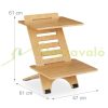 Desk platform bamboo desk stand laptop stand for standing work