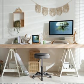   Gurulós szék fekete műbőr kárpittal 360° forgatható, magasságállítható forgószék