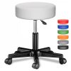 Gurulós szék fehér műbőr kárpittal 360° forgatható, magasságállítható forgószék
