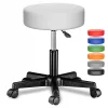 Gurulós szék fehér műbőr kárpittal 360° forgatható, magasságállítható forgószék