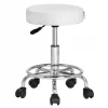 Gurulós szék fehér műbőr kárpittal és lábtartóval 360° forgatható, magasságállítható forgószék