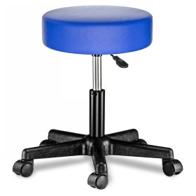   Gurulós szék kék műbőr kárpittal 360° forgatható, magasságállítható forgószék