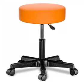   Gurulós szék narancssárga műbőr kárpittal 360° forgatható, magasságállítható forgószék