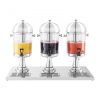 Beverage dispenser with faucet made of stainless steel and plastic with 3x7 liter drip tray