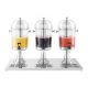 Beverage dispenser with faucet made of stainless steel and plastic with 3x7 liter drip tray