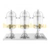 Beverage dispenser with faucet made of stainless steel and plastic with 3x7 liter drip tray