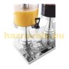 Beverage dispenser with faucet made of stainless steel and plastic with 3x7 liter drip tray