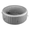 Felfújható jacuzzi 4-6 fő részére 208x66 cm kerek, hordozható 130 nyugtató fúvókával PVC kültéri jakuzzi, szürke