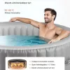 Felfújható jacuzzi 4-6 fő részére 208x66 cm kerek, hordozható 130 nyugtató fúvókával PVC kültéri jakuzzi, szürke