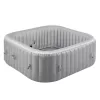 Felfújható jacuzzi 4-6 fő részére 185x66 cm, négyzet alakú, hordozható PVC kültéri jakuzzi 130 nyugtató fúvókával, szűrővel