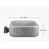 Felfújható jacuzzi 4-6 fő részére 185x66 cm, négyzet alakú, hordozható PVC kültéri jakuzzi 130 nyugtató fúvókával, szűrővel