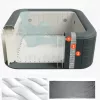 Felfújható jacuzzi 4-6 fő részére 185x66 cm, négyzet alakú, hordozható PVC kültéri jakuzzi 130 nyugtató fúvókával, szűrővel