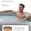 Felfújható jacuzzi 4-6 fő részére 185x66 cm, négyzet alakú, hordozható PVC kültéri jakuzzi 130 nyugtató fúvókával, szűrővel