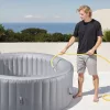 Felfújható jakuzzi 6-8 személy részére 240x66 cm kerek, hordozható otthoni jacuzzi 130 masszázsfúvókával, LED világítással
