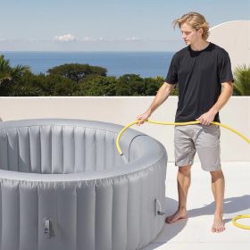   Felfújható jakuzzi 6-8 személy részére 240x66 cm kerek, hordozható otthoni jacuzzi 130 masszázsfúvókával, LED világítással