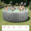 Felfújható jakuzzi 6-8 személy részére 240x66 cm kerek, hordozható otthoni jacuzzi 130 masszázsfúvókával, LED világítással