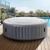 Felfújható jacuzzi tető 137 cm kerek takaró, hőszigetelt pezsgőfürdő tető időjárásálló vízálló kültéri használatra, fehér