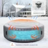 Felfújható jacuzzi tető 137 cm kerek takaró, hőszigetelt pezsgőfürdő tető időjárásálló vízálló kültéri használatra, fehér