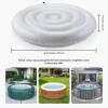 Felfújható jacuzzi tető 137 cm kerek takaró, hőszigetelt pezsgőfürdő tető időjárásálló vízálló kültéri használatra, fehér